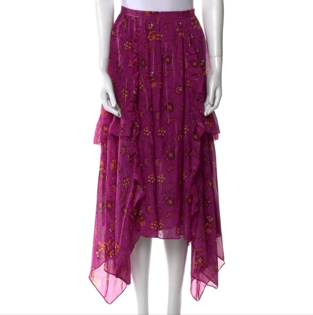 Ulla Johnson Floral Asymmetrical Skirt XS
